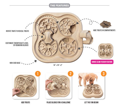 fouFIT™ 2合1 嗅聞拼圖玩具及減速餵食器 2-in-1 Nosework Puzzle Toy & Slow Feeder (14")